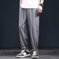 xiangtuibao -  New Korean Ice Silk Elastic Trousers Thin Casual Men'S Loose 9-Point Large Size Fashion Sports Male Pants Summer A61