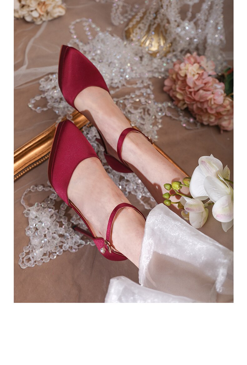 xiangtuibao Women's New Champagne High Heels 12cm Thin Heel Bride's Shoes Waterproof Platform Single Shoes