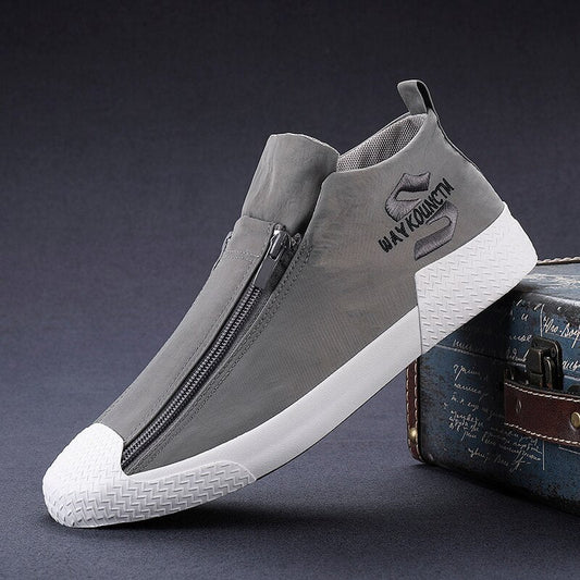 xiangtuibao Fashion Sneakers Men Shoes Breathable Men Shoes Canvas shoes Zip Open Slacker Shoes