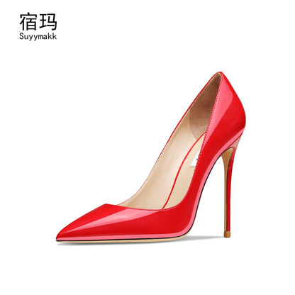 xiangtuibao  spring luxury brand leather extreme high heel pointed toe fashion ladies high-heeled shoes for women's shoes party wedding shoes