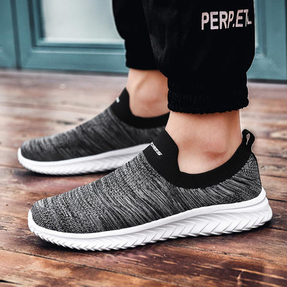 Plus Size Summer Knit Scarpa Uomo Summer Sneakers Socks Men Sport Shoes Man Running Man Sports Shoes for Men Black Jogging D-424