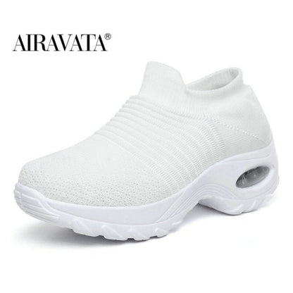 Women's Casual Shoes Chunky Sneakers Platform Walking Shoes Fashion Knited Casual Loafers Size 35-42