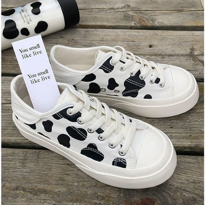 xiangtuibao   Kawaii Shoes Women Sneakers White Platform Sports Flats Tennis Girly Cute Causal Loli Female Trainer Print