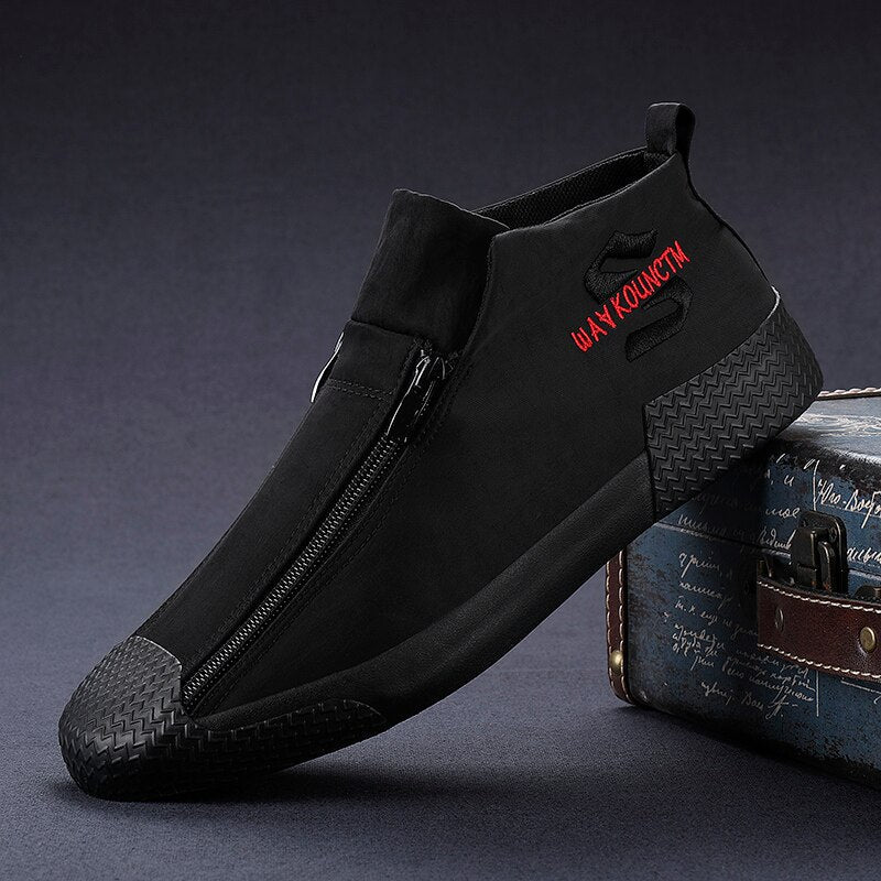 xiangtuibao Fashion Sneakers Men Shoes Breathable Men Shoes Canvas shoes Zip Open Slacker Shoes