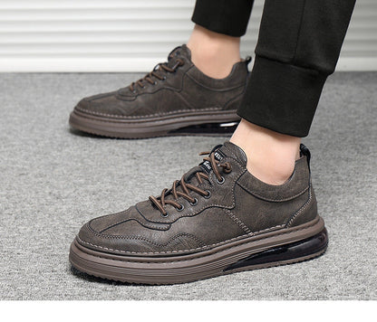 xiangtuibao New Men's Casual Sneakers One-foot Men's Shoes Fashion Trend Black Leather Shoes Cushion Trendy Shoes