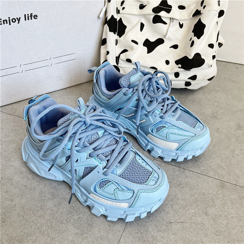 Stylish Brand Design Women Sneakers Cute Pink Chunky Shoes Ladies Breathable Mesh Trainers Women's Light White Sport Shoes