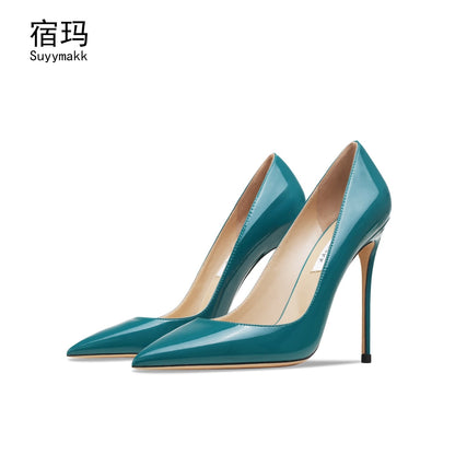 xiangtuibao  spring luxury brand leather extreme high heel pointed toe fashion ladies high-heeled shoes for women's shoes party wedding shoes