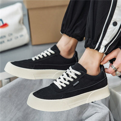 xiangtuibao Hot Black Classic Casual Men Canvas Shoes Streetwear Platform Harajuku Shoes Men Fashion Breathable Low Sneakers zapatillas lona