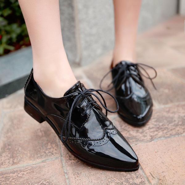 xiangtuibao  Pointed Toe Shoes Woman  Casual Female Sneakers Shose Women Patent Leather Ballet Flats Oxfords Women's Autumn New Dress