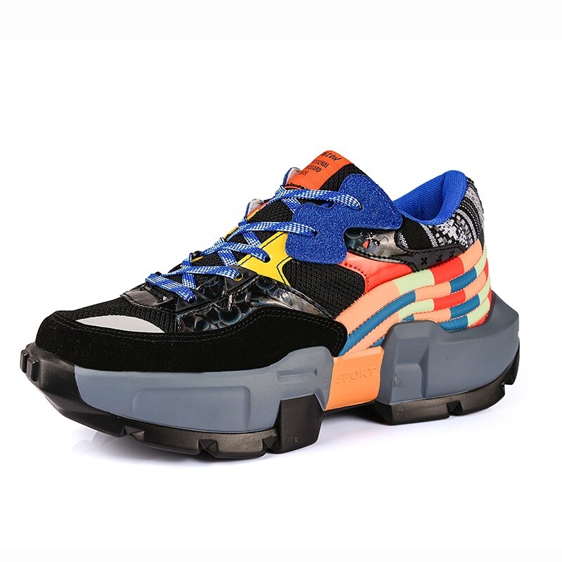 Fashion Colorful Casual Men's Sneakers Platform Luxury Designer Shoes Men Hip Hop Chunky Sneakers MensTrainers Tenis Masculino