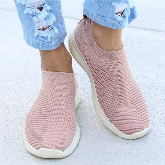 Hot Sale Flat Slip on White Shoes Woman Lightweight White Sneakers Summer Autumn Casual Chaussures Femme Basket Flats Shoes