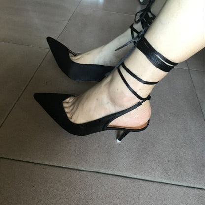 Spring  new style pointed toe high heel strap women's evening dress party shoes