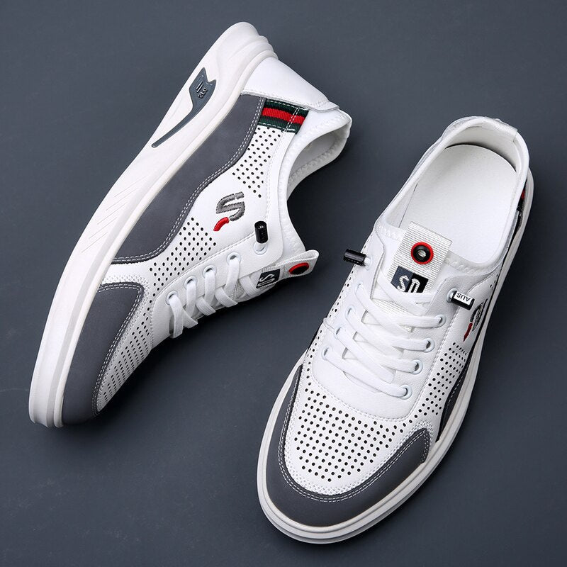 Spring Autumn Flats Casual Shoes For Men Microfiber Hollow Soft Men's Sneakers Shoes Hand Sewing Luxury Man Canvas Sneakers