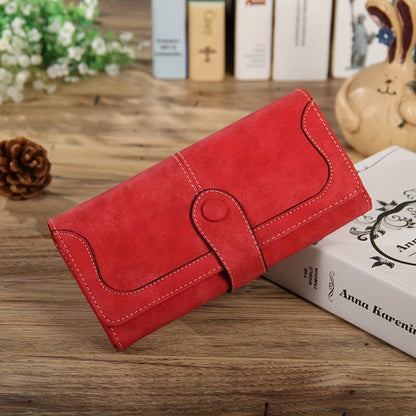 Vintage Leather Wallet for Women - Spacious & Secure with Refined Snap Closure, Plentiful Card Slots, Sturdy Zip Pocket - Stylish Long Bifold Handbag