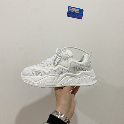 xiangtuibao White Shoes For Women  Autumn New Design Women's Platform Sneakers Height Increasing Ladies Sport Shoes 41 42 43 Plus Size