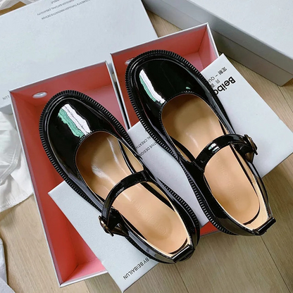 xiangtuibao Candy Color Harajuku Platform Mary Jane Shoes Women Gothic Retro Patent Leather Loafers Designer Fashion Buckle Strap Flats