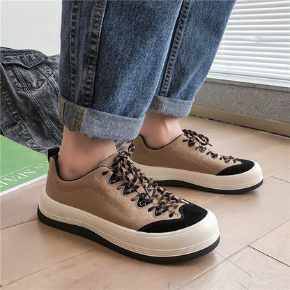 Stylish Black Men Trendy Sneakers Casual Shell Toe Designer Shoes Men Platform Microfiber Streetwear Autumn Mens Casual Shoes