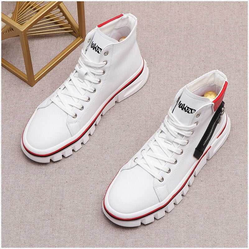 Luxury Designer Spring New Men's Thick Bottom High Tops Flats Casual Shoes Male Sneakers Sapatos Tenis Masculino Ankle Boots