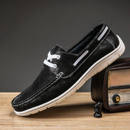 xiangtuibao Genuine Leather Men Casual Shoes Luxury Brand  Mens Loafers Moccasins Breathable Slip on Black Driving Shoes