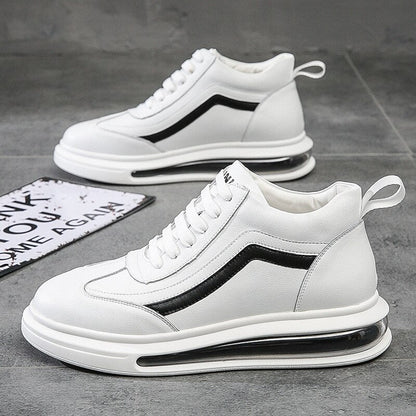 Air Cushion White Shoes Men Shoes New Best Genuine Leather Fashion Sneakers Wild Breathable Trend Youth Casual Shoes Men's Shoes