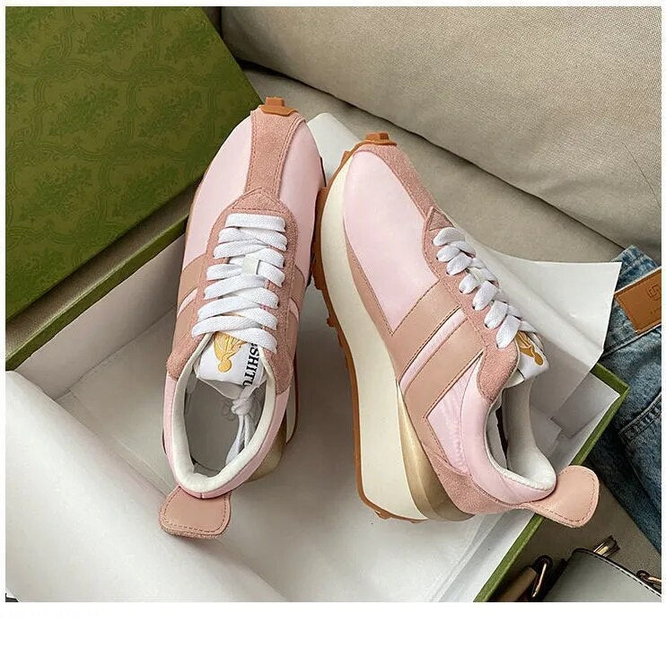 New Fashion Brand Designer Women Sports Shoes Comfortable Platform Heightening Casual Shoes Breathable Running Sneakers Tenis