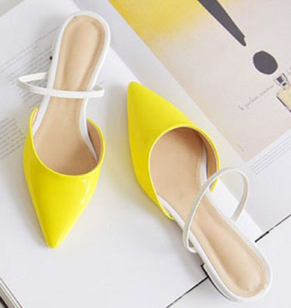 Pointed flat slippers Female summer fashion  new toe cap wear Cool drag girl Women's half slippers