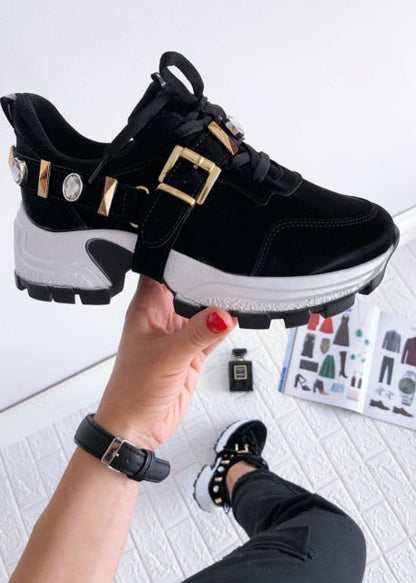 Hill Women Sneakers Spring Summer Casual Hiking Breathable Women Shoes Belt Stone Fashion Design Elegant Elegant Women 'S Shoes 36-40