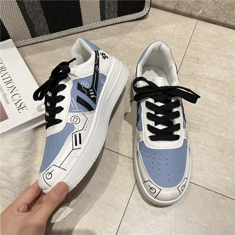 xiangtuibao New Zapatillas Mujer Fashion Game Print Female Sneakers Casual Patchwork Woman Vulcanize Shoes Individual Ladies Footwear