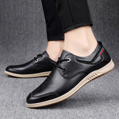 New Arrival  Leather Shoes Men Black Brown Man Lace Up Casual Shoe Brand Fashion Walking Shoes Mens Wearable Driving Shoes