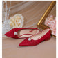 xiangtuibao Minority French Wedding Shoes Flat Bottomed  New Bride Shoes White Satin Wedding Dress Shoes Women's Flat Heel Shoe