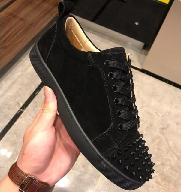 xiangtuibao  Genuine Leather Flat Women Sneakers Rivet Colorful Fashion Flat Casual Shoes Men Sneakers Lace-up Spikes Real Leather Classics