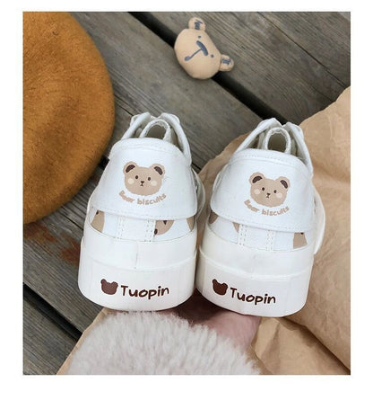 xiangtuibao   Kawaii Shoes Women Sneakers White Platform Sports Flats Tennis Girly Cute Causal Loli Female Trainer Print