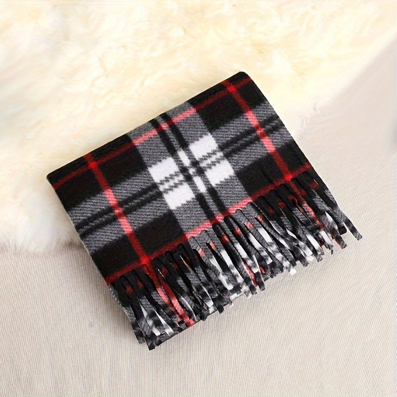 Classic British Plaid Tassel Scarf Stylish Soft Warm Versatile Shawl Autumn Winter Unisex Coldproof Inelastic Scarf