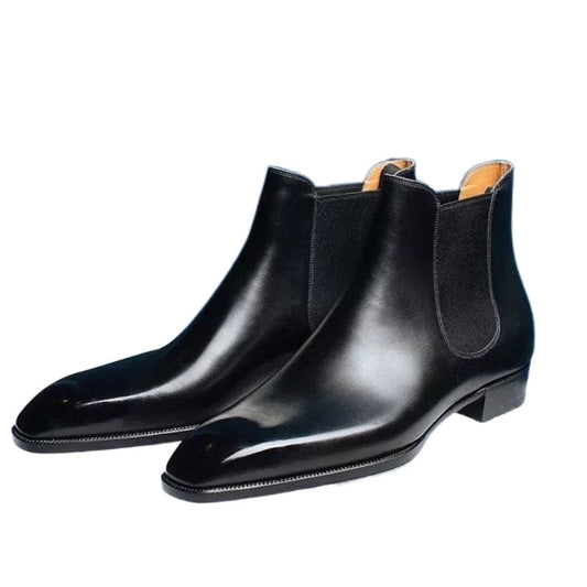 Men's Boots New Fashion Pu Leather Slip-on Chelsea Boot Male Casual Business British Style Dress Shoes Zapatos Para Hombre KA005