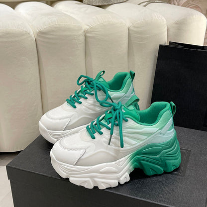 Spring Women Shoes Fashion Women's Chunky Sneakers Ladies Colors Mixed Platform Shoes Lightweight Breathable Sport Shoes