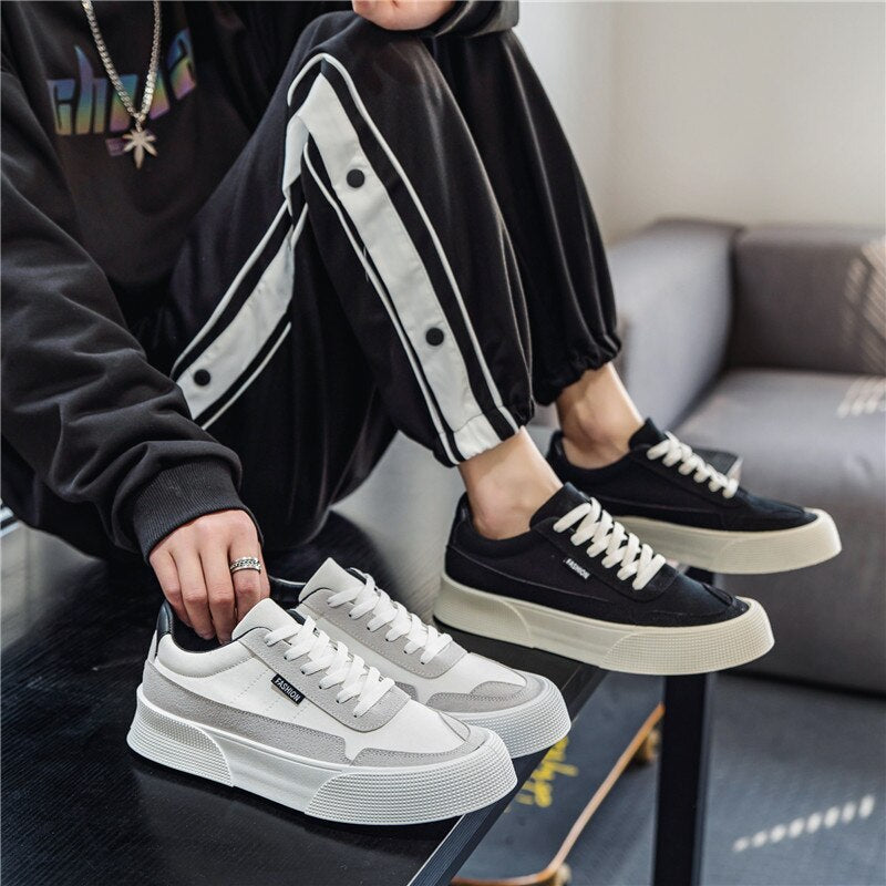 xiangtuibao Hot Black Classic Casual Men Canvas Shoes Streetwear Platform Harajuku Shoes Men Fashion Breathable Low Sneakers zapatillas lona