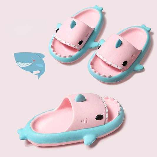 xiangtuibao Children Slippers Summer Household Baby Non-slip Soft Bottom Baby Shark Sandals Slippers Beach Shoes Kids Girls Pink Slides