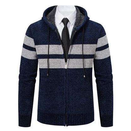 xiangtuibao Cardigan Men's Sweater Jacket AutumnCotton Casual Slim Fashion Hooded Warm Zipper Up Hoodie Coat