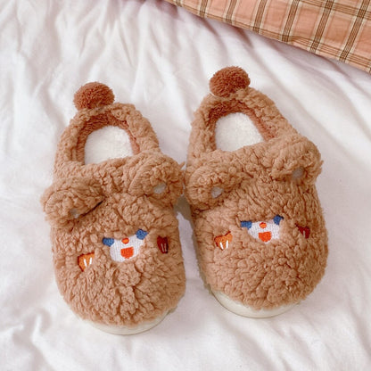 Kawaii Couple Soft Indoor Slippers  Winter Female Slippers for Home Warm Plush Women Shoes Casual Rabbit Zapatillas Mujer