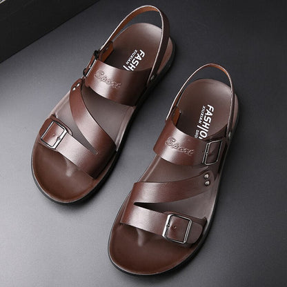 xiangtuibao  men sandals leather italian luxury designers  dress Fashion Men Slip-On Soft Non-slip Beach Summer Sandal Slippers