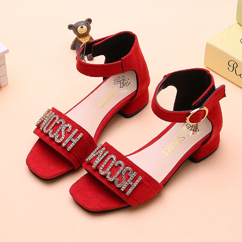 Children Sandals Girls Low Heel Sandals Breathable Summer Shoes Comfortable sandals for Wedding two style STQ036