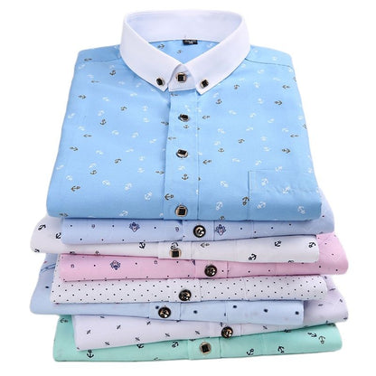 xiangtuibao Men's Long Sleeve Printed Casual Shirt Fashion Trun-down Collar Wedding Party Shirts Soft Hawaiian Holiday Summer Shirt