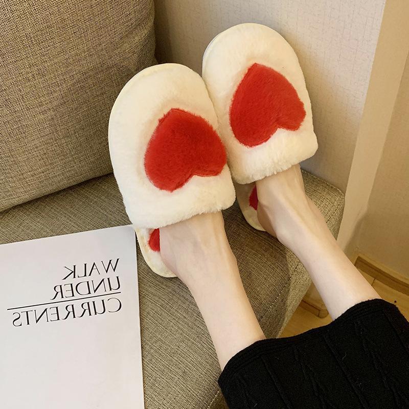 Winter Indoor Warm Fur Slides for Women Mules Shoes Women Fluffy Slippers House Free Shipping Flip Flop Platform Woman Flat Buty