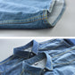 Men's long-sleeved solid denim shirt fashion brand Classic retro denim Pocket decoration Business shirt Spring and Autumn Tops