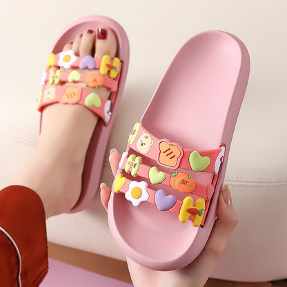 Cute Slippers Female Summer Couple Girlfriends Soft Bottom Home Thick Bottom Men's Home Non-slip Sandals and Slippers