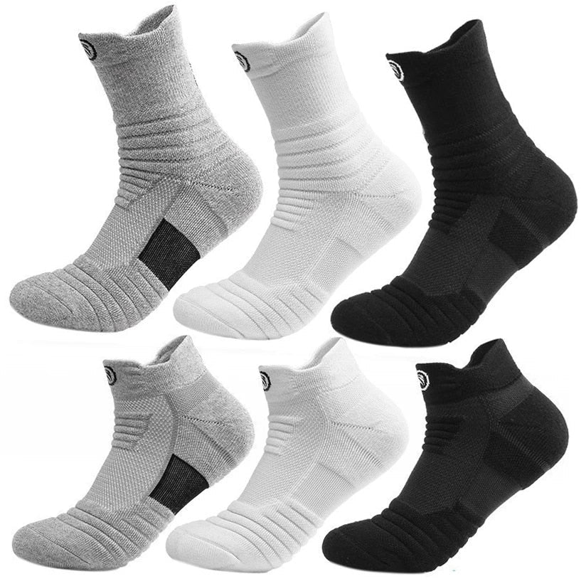 xiangtuibao 3 Pairs Men's Running Sports Breathable Socks Deodoran Sweat-absorbent  Athletic  Long Short Style Sweat Deodorant Sox Men Socks