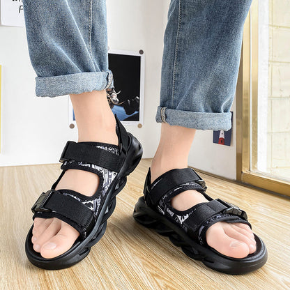 New Men's Breathable Sandals Simple Fashion Beach Shoes Comfortable Non-slip Water Shoes Open Toe Slippers Designer Slides