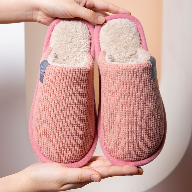 Women Fluffy Fur Slippers Short Plush For Couple Shoes Slippers Home Lady Indoor Shoes Winter Soft Comfy Warm Slipper Men