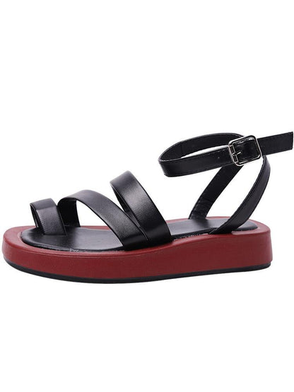 Roman Sandals Flip Flops Platform  Summer Female Shoe Clogs With Heel Med All-Match Gladiator Sports Corrective Girls Thick