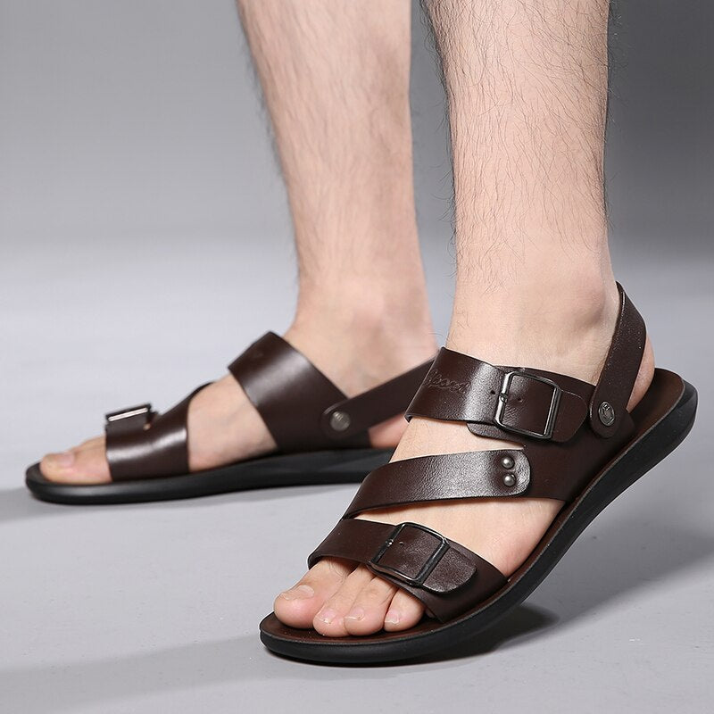 xiangtuibao  men sandals leather italian luxury designers  dress Fashion Men Slip-On Soft Non-slip Beach Summer Sandal Slippers